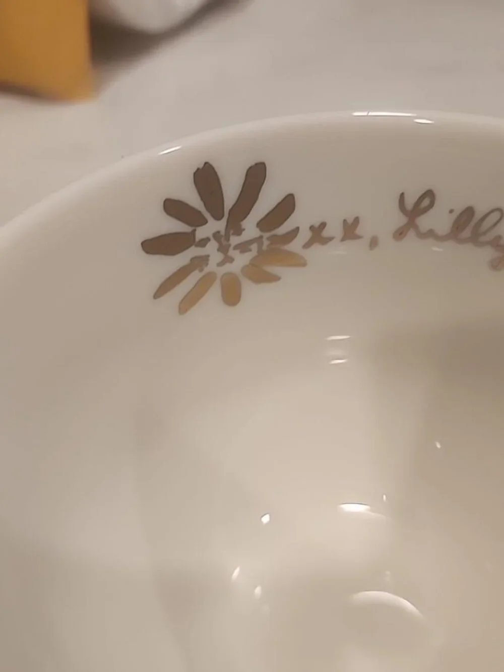 Lilly Pulitzer High Maintenance Blue Floral Ceramic Mug Gold Handle 12Oz